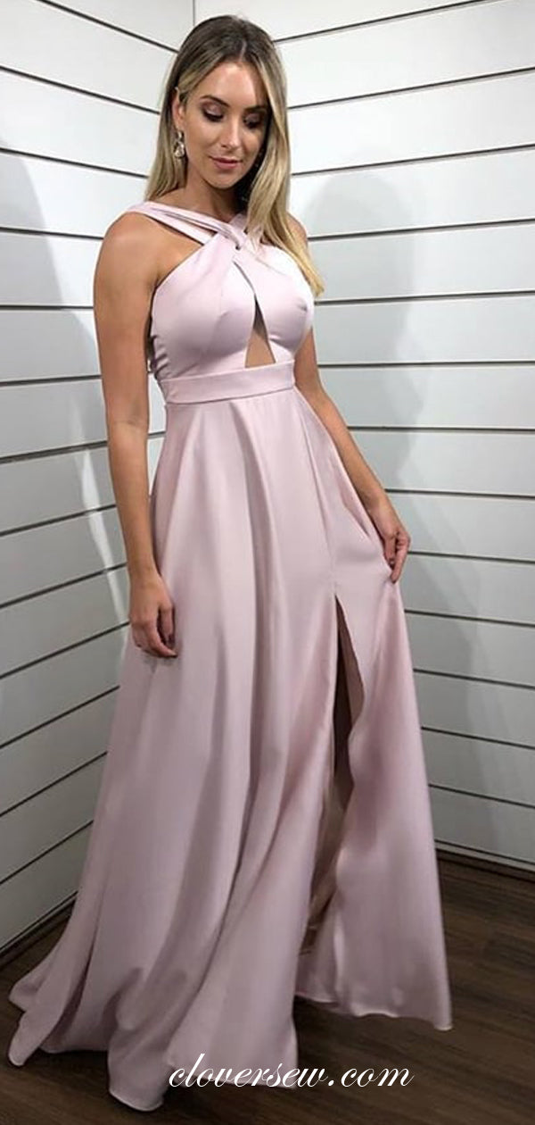 Criss-cross Strap Sleeveless Lilac A-line Prom Dresses, CP0604