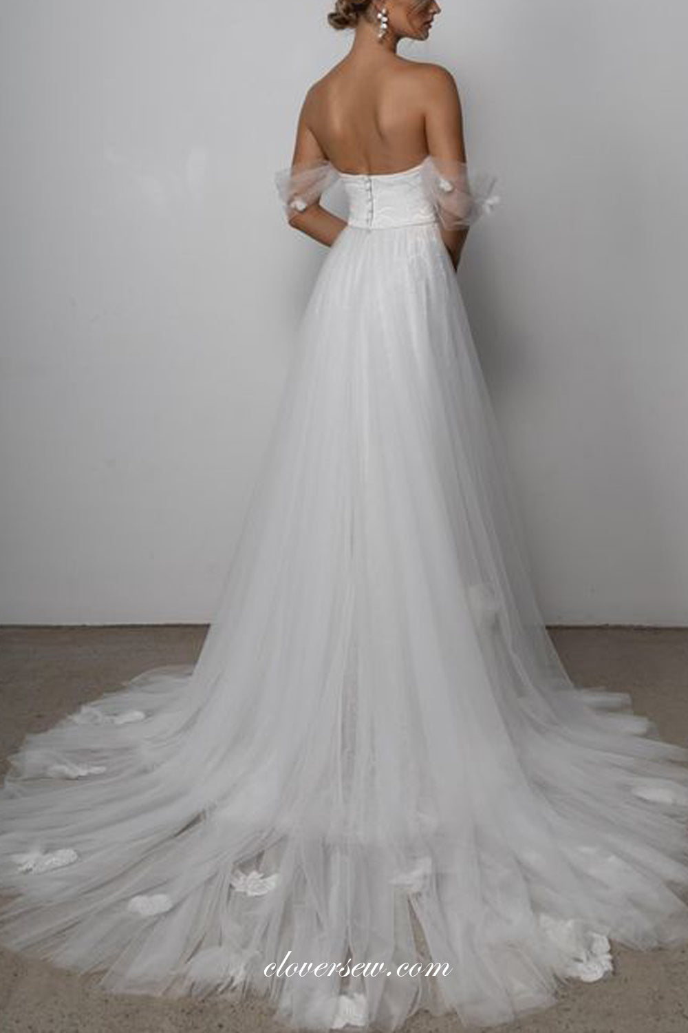 Lace Tulle Charming Sweetheart A-line Wedding Dresses, CW0320